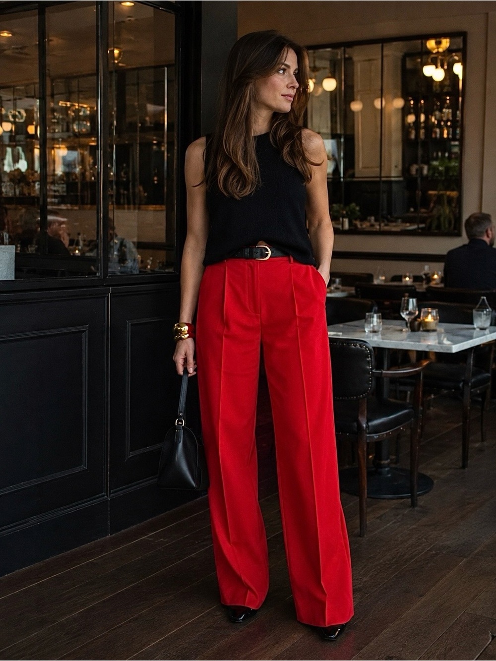J. Crew Essential Wide Leg Pant in City Twill Red BZ289 size 6